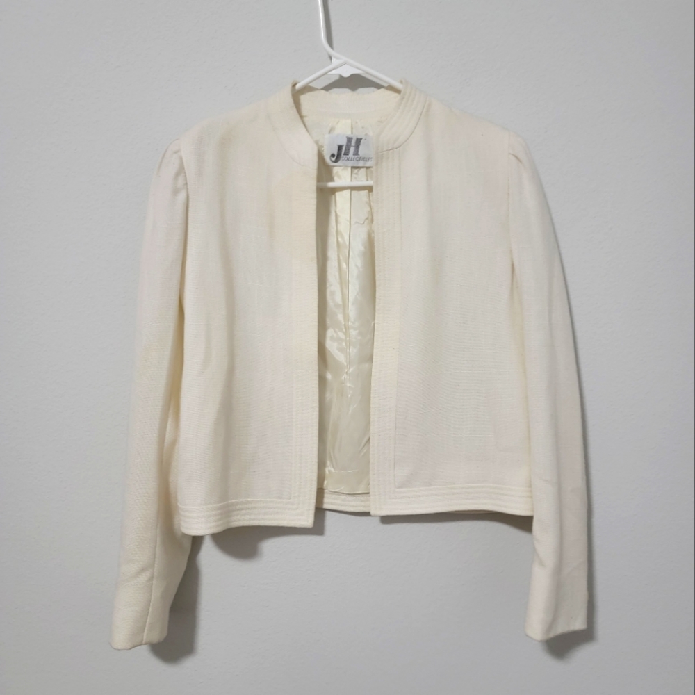 ❤️Cream cropped vintage jacket Small